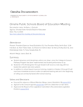 Omaha Public Schools Board of Education Meeting