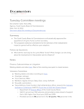 Tuesday Committee meetings