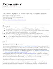 [remote or in person] Commission on Chicago Landmarks