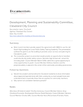 Development, Planning and Sustainability Committee, Cleveland City Council