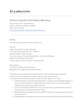 Finance/Audit Committee Meeting