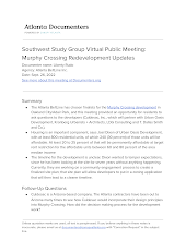 Southwest Study Group Virtual Public Meeting: Murphy Crossing Redevelopment Updates