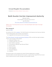 N. Quarter Corridor Improvement Authority