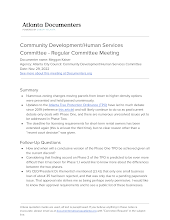 Community Development/Human Services Committee - Regular Committee Meeting