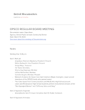 DPSCD REGULAR BOARD MEETING