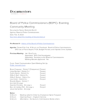 Board of Police Commissioners - Evening Community Meeting