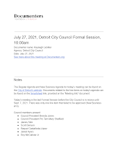 July 27, 2021, Detroit City Council Formal Session, 10:00am
