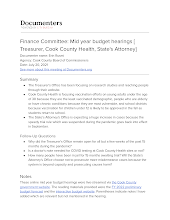 Finance Committee: Mid year budget hearings [ Treasurer, Cook County Health, State's Attorney]