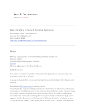 Detroit City Council Formal Session