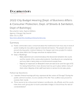2022 City Budget Hearing [Dept. of Business Affairs & Consumer Protection, Dept. of Streets & Sanitation, Dept of Buildings]
