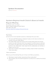 Spokane Regional Health District's Board of Health Regular Meeting