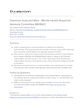Diversion Subcommittee - Mental Health Response Advisory Committee (MHRAC)
