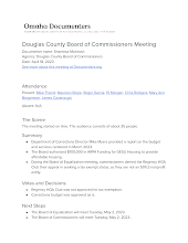 Douglas County Board of Commissioners Meeting