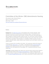 Committee of the Whole- CBO Amendments Hearing