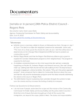 [remote or in person] 24th Police District Council - Rogers Park