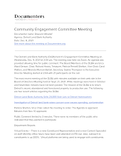 Community Engagement Committee Meeting