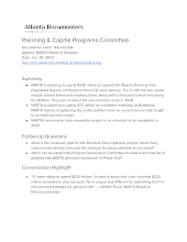 Planning & Capital Programs Committee