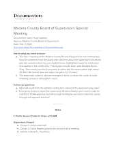 Madera County Board of Supervisors Special Meeting
