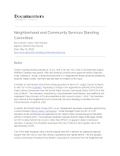 Neighborhood and Community Services Standing Committee