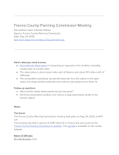 Fresno County Planning Commission Meeting