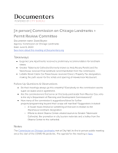 [in person] Commission on Chicago Landmarks + Permit Review Committee
