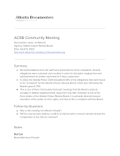 ACRB Community Meeting