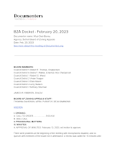 BZA Docket - February 20, 2023