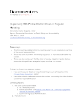 [in person] 18th Police District Council Regular Meeting