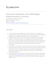 City Council: Introduction of the 2023 Budget Proposal [remote or in person]
