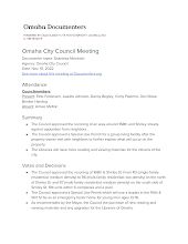 Omaha City Council Meeting