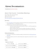Akron City Council - Committee Meetings
