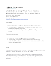 Westside Study Group Virtual Public Meeting: Westside Trail Segment 4 Construction Update