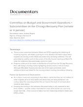 Committee on Budget and Government Operations + Subcommittee on the Chicago Recovery Plan [remote or in person]